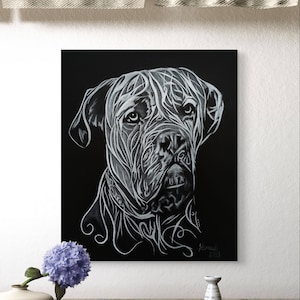 Cane Corso Print of Acrylic Painting, Art Animal, Illustration, Home Decor, Gift for Her, Dog Art, Glicee Art Print Animal, Pet Portrait
