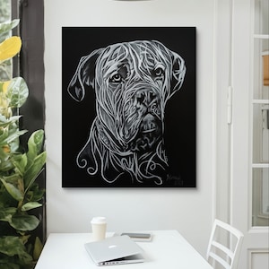 Cane Corso Print of Acrylic Painting, Art Animal, Illustration, Home Decor, Gift for Her, Dog Art, Glicee Art Print Animal, Pet Portrait