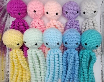 Crochet octopus, preemie octopus, sensory toy, fiddle toy