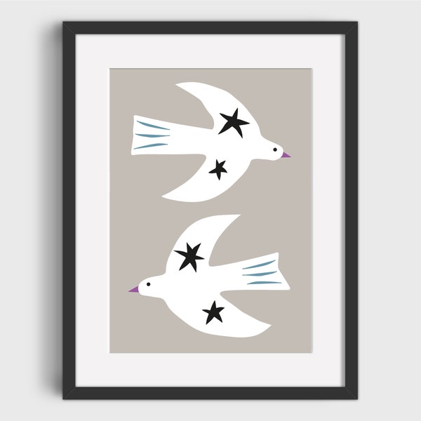 Flying Birds Art Print | Kids Room Art | childrens wall art | kids room décor | nursery décor | nursery art print | Scandi nursery decor