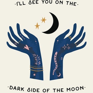 Dark Side Of The Moon Art Print Pink Floyd Lyrics Illustrated Print Digital Download Printable Instant Download Ready to print image 2
