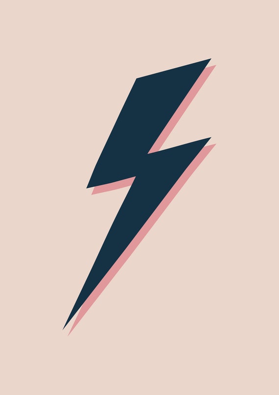 Lightning Bolt Print David Bowie Lighting Bolt Inspired Print - Etsy