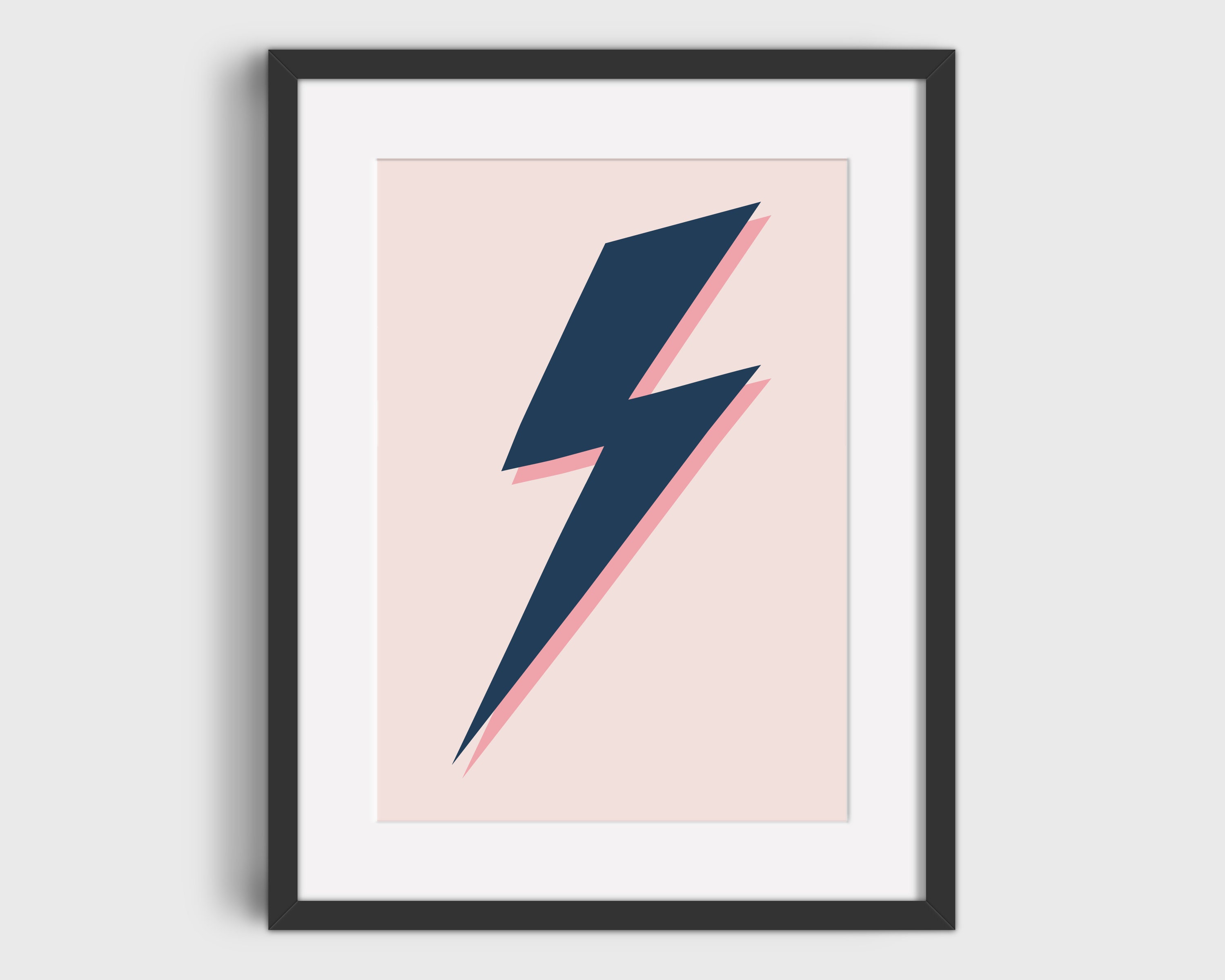 Lightning Bolt Print David Bowie Etsy - Lighting Inspired Print Bolt