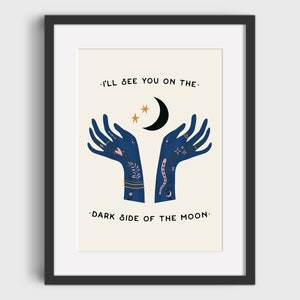 Dark Side Of The Moon Art Print Pink Floyd Lyrics Illustrated Print Digital Download Printable Instant Download Ready to print image 1