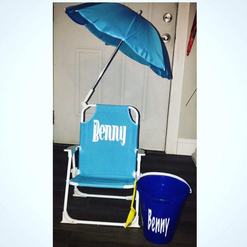 Personalized Baby Toddler Beach Chair With Umbrella Birthday Etsy