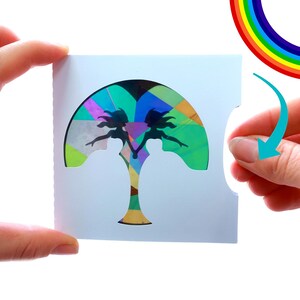 Carte faire-part annonce invitation mariage lesbiennes LGBTQ kaléidoscope arc-en-ciel