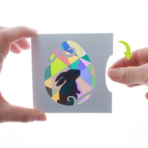 Carte surprise de Pâques, carte animée kaléidoscope, disque magique à customiser, oeuf de pâques, lapin