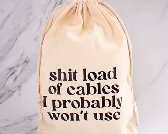 Shit load of cables I probably won't use | Wash Bag