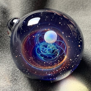 Joyería de cielo estrellado cósmico, collar de planeta, colgante de estrella cósmica, collar de estrellas hecho a mano, collar de meteorito cósmico, collar de aurora boreal
