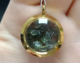 Natural Moldavite Pendant, Moldavite Jewelry, genuine Moldavite Necklace Authentic  Raw Moldavite Pendant Necklace  Moldavite with Chain