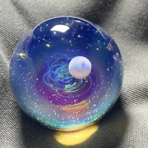 Collar de planeta, colgante de estrella cósmica, collar de estrellas hecho a mano, joyería de resina de cielo estrellado, collar de meteorito cósmico, collares de auroras boreales