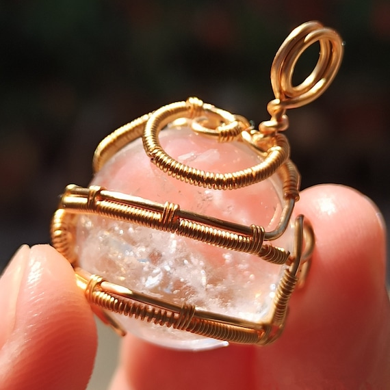 Quartz Cage Crystal Ball Pendant Quartz Cage Crystal Ball Pendant