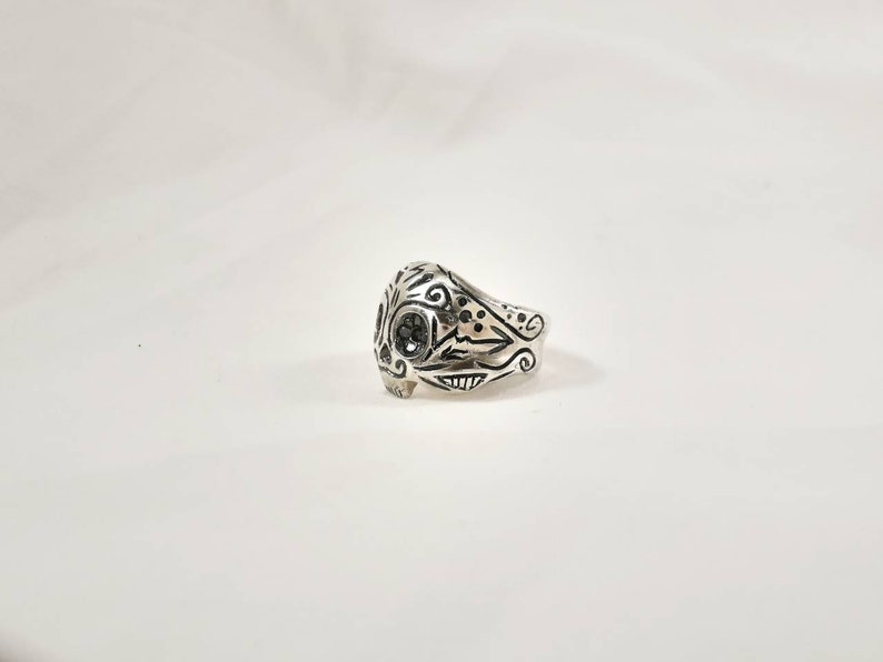 handmade in Italy Mexican skull ring in 925/% silver