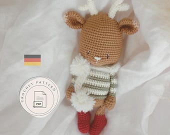 Ciervo Amigurumi *Cervatillo* / Patrón de crochet / Descarga PDF / Alemán