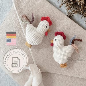 Amigurumi Häkelanleitung Rocco der Hahn (Digital Download in Deutsch und Englisch)