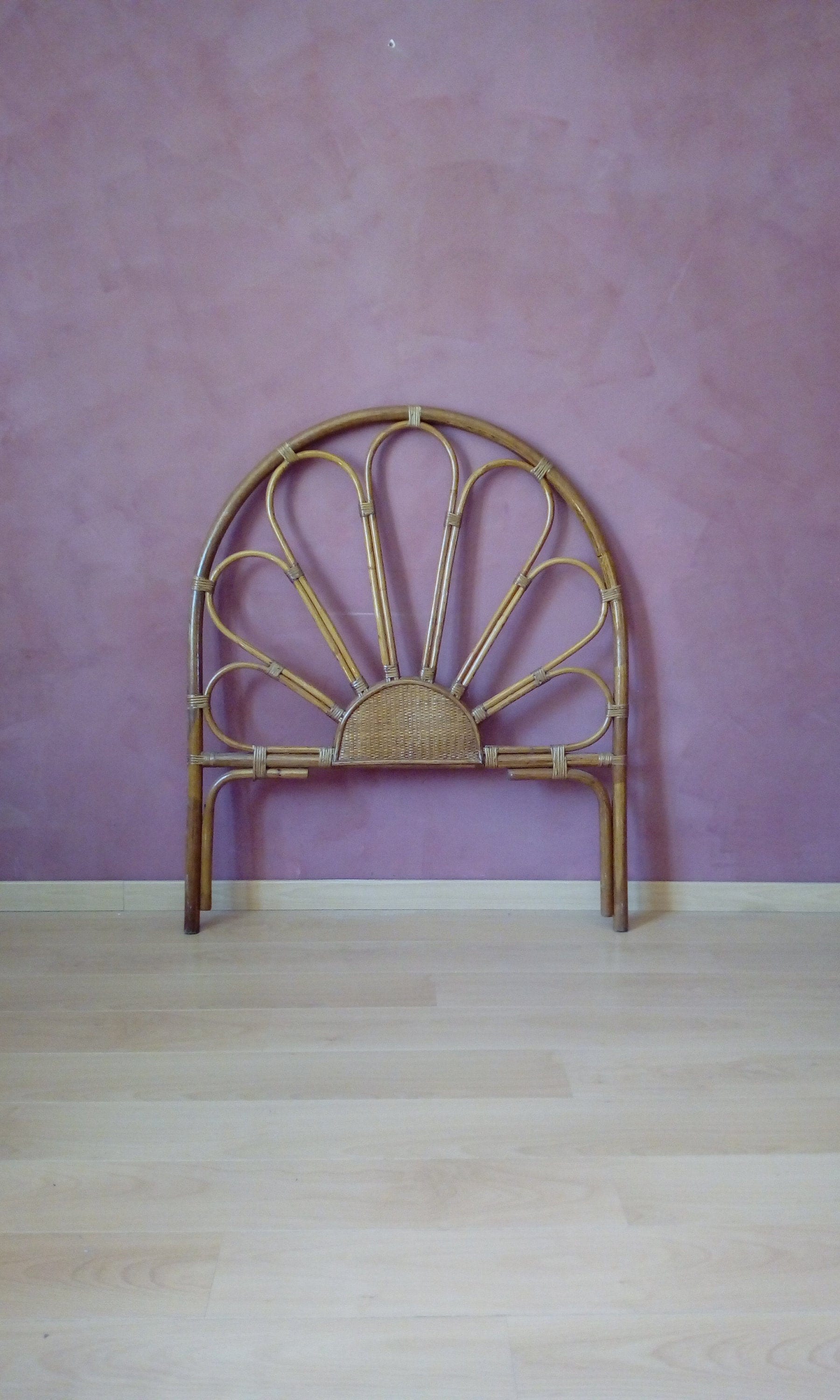 Tête de Lit en Rotin Vintage 70's/95 cm Large