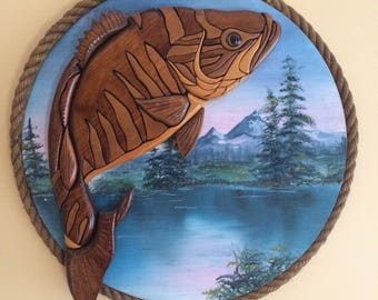 Fish Intarsia Wall Art