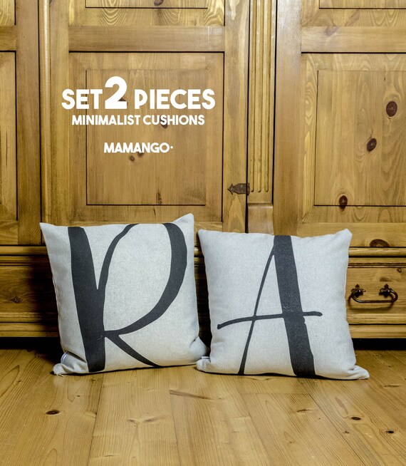 Creative SET 2 pieces of pillows with White Monogram C Throw Pillow 16x16