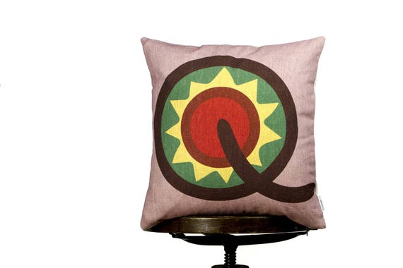 Cuscini Di Colore Brillante Divertente Coprono Con Lettera Q Yellow Monogramma Cushion Multi Coloured Bambini Camera Cuscini Cuscini Di Vivaio