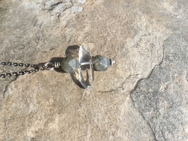 Clear Quartz and Labradorite Necklace