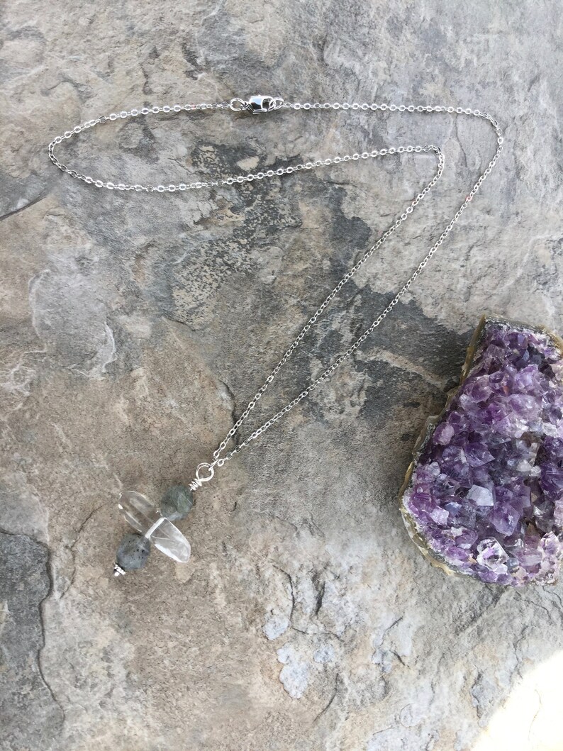 Clear Quartz and Labradorite Necklace
