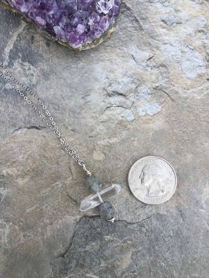 Clear Quartz and Labradorite Necklace
