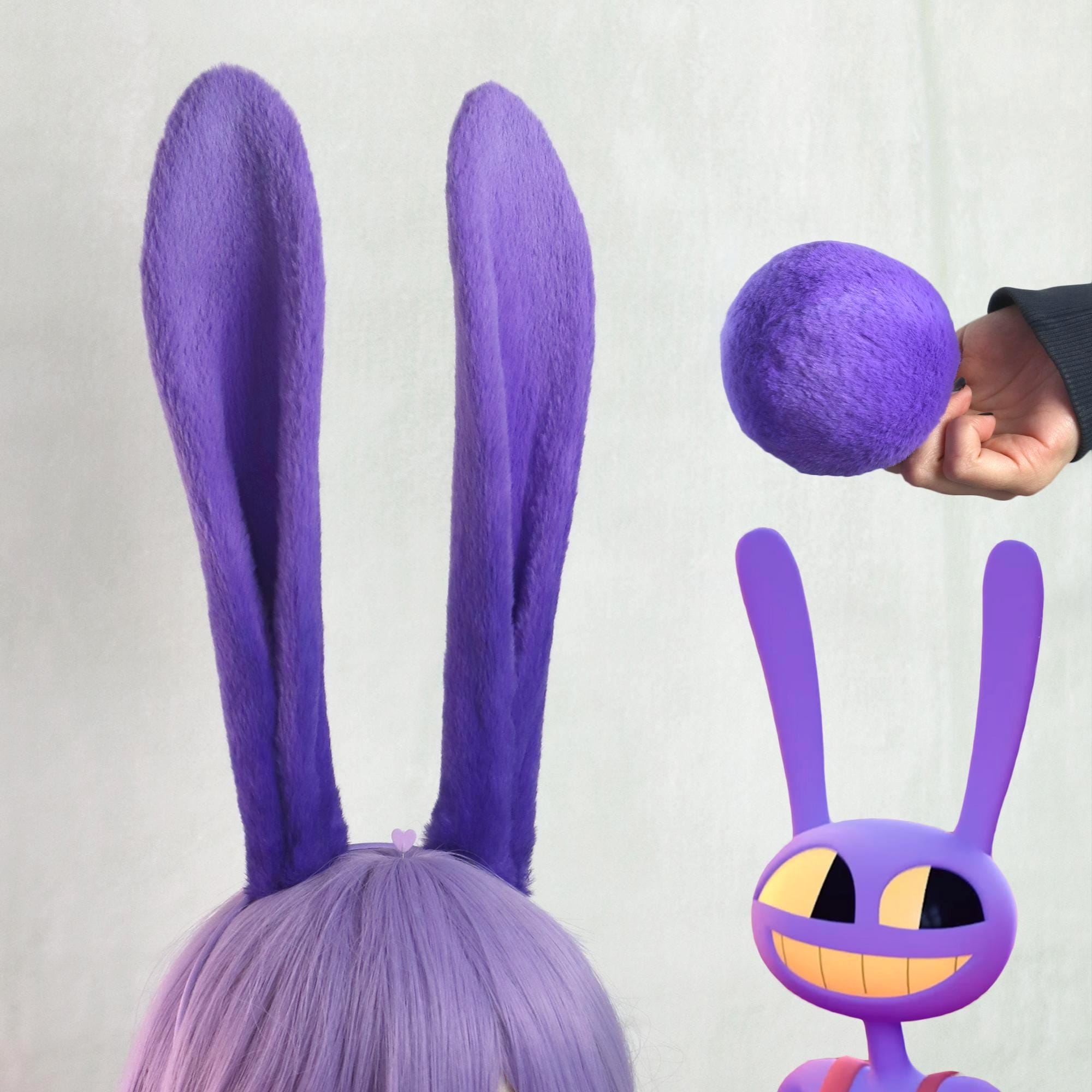 Jax Cosplay Ears - the Amazing Digital Circus - Purple Poseable