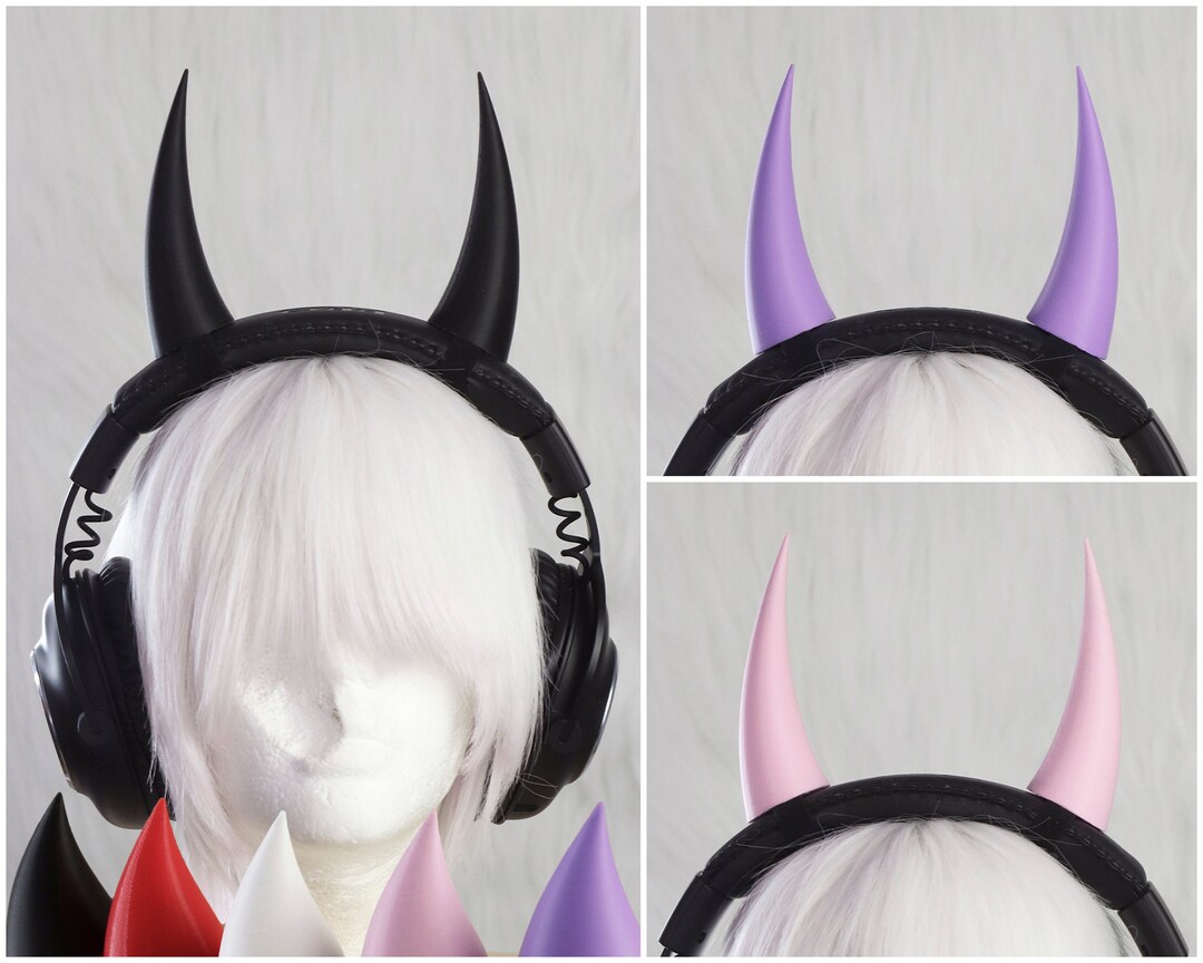 Long Devil Horns 14 Colours Headset Accessories - Etsy