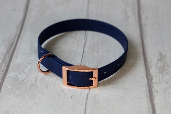 Navy dog collar cheap