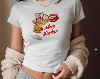 Man Eater Baby Tee - Y2k Style, US Cotton