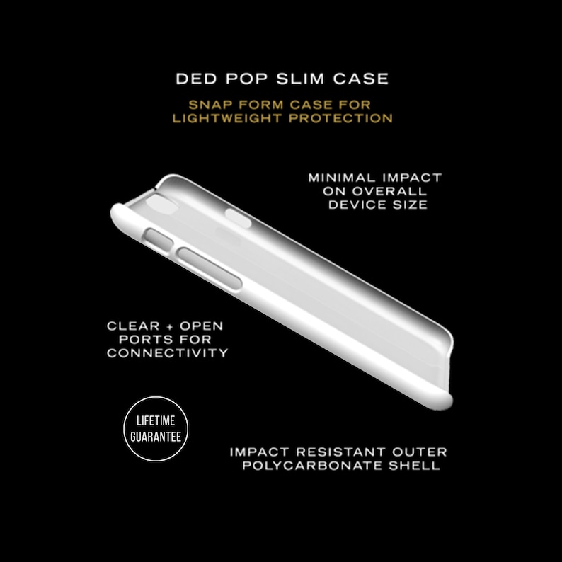 Op de afbeelding: Een transparante telefoonhoes met een witte polycarbonaat schaal. De hoes is ontworpen om slank en licht te zijn, met open poorten voor connectiviteit. Het heeft een levenslange garantie en is stootbestendig.
