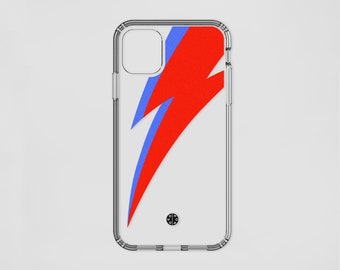 Funda transparente para teléfono Bowie Lightning Bolt / Estilo rockero protector