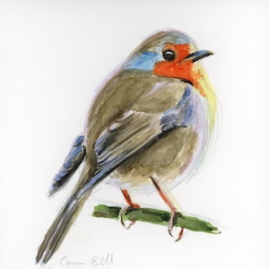 Original watercolour painting of a robin
