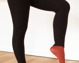 Yak wool leggings, pants, Triple string thick, Organic Brown, Warm, Cozy and eco-friendly Pure Wool Expierence,