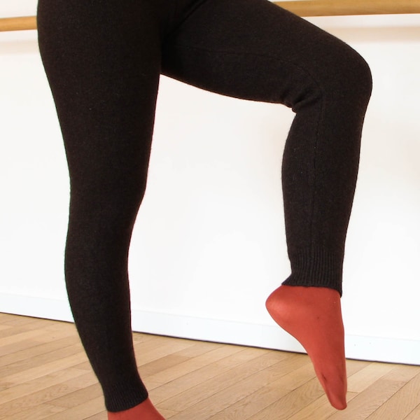 Yak wool leggings, pants, Triple string thick, Organic Brown, Warm, Cozy and eco-friendly Pure Wool Expierence,