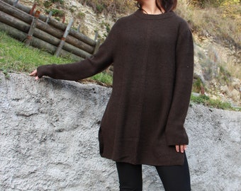 Yak Women's Long Sleeve Soft Knit Tunic, 100% Mongolian Fine Yak Wool Tunic, Exclusive Quality Yak Wool tunic for her.