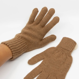 モンゴル産ラクダウール手袋：無染色の天然冬用手袋