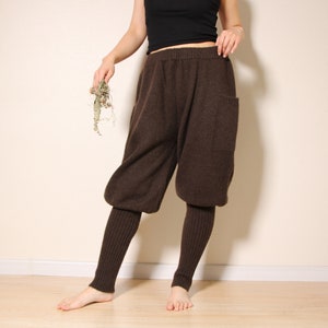 Natural Yak Wool Pants, Organic Un-dyed Brown, fine and ultra warm 100% Yak Wool Boots Pants,