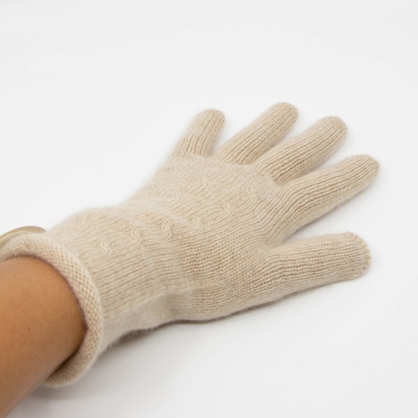 100% Mongolische Natur Cashmere Handschuhe für Frauen, hoch atmungsaktiv, warm, Bio, Gobi Ziege Kaschmir Handschuhe, Natürliche Beige Kaschmir Handschuhe