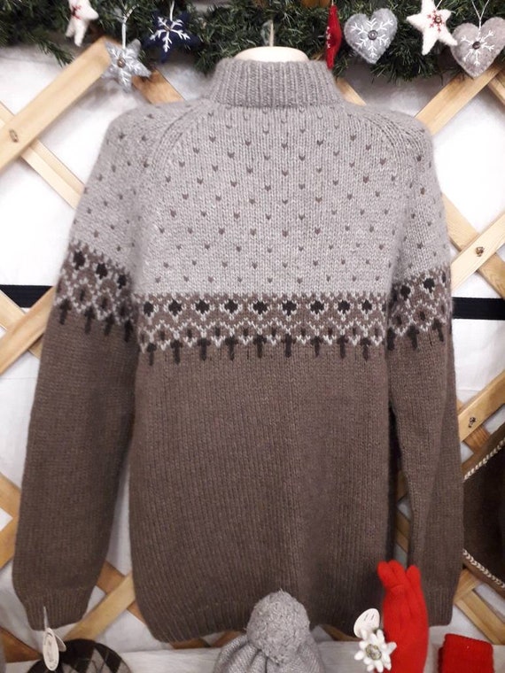 Buy Vintage Sweater Handknitted With Thick Yak Down From Mongolia 