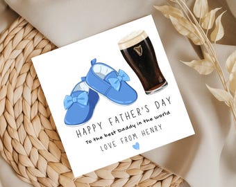 Personalised Fathers Day Card, New Dad From Birth, Superhero Daddy, Custom Photo Greeting