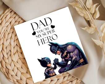 Personalised Fathers Day Card,Photocard,New Dad From Birth,Best Dad, Super Hero Dad.