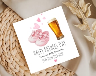 Personalised Fathers Day Card, New Dad From Birth, Superhero Daddy, Custom Photo Greeting