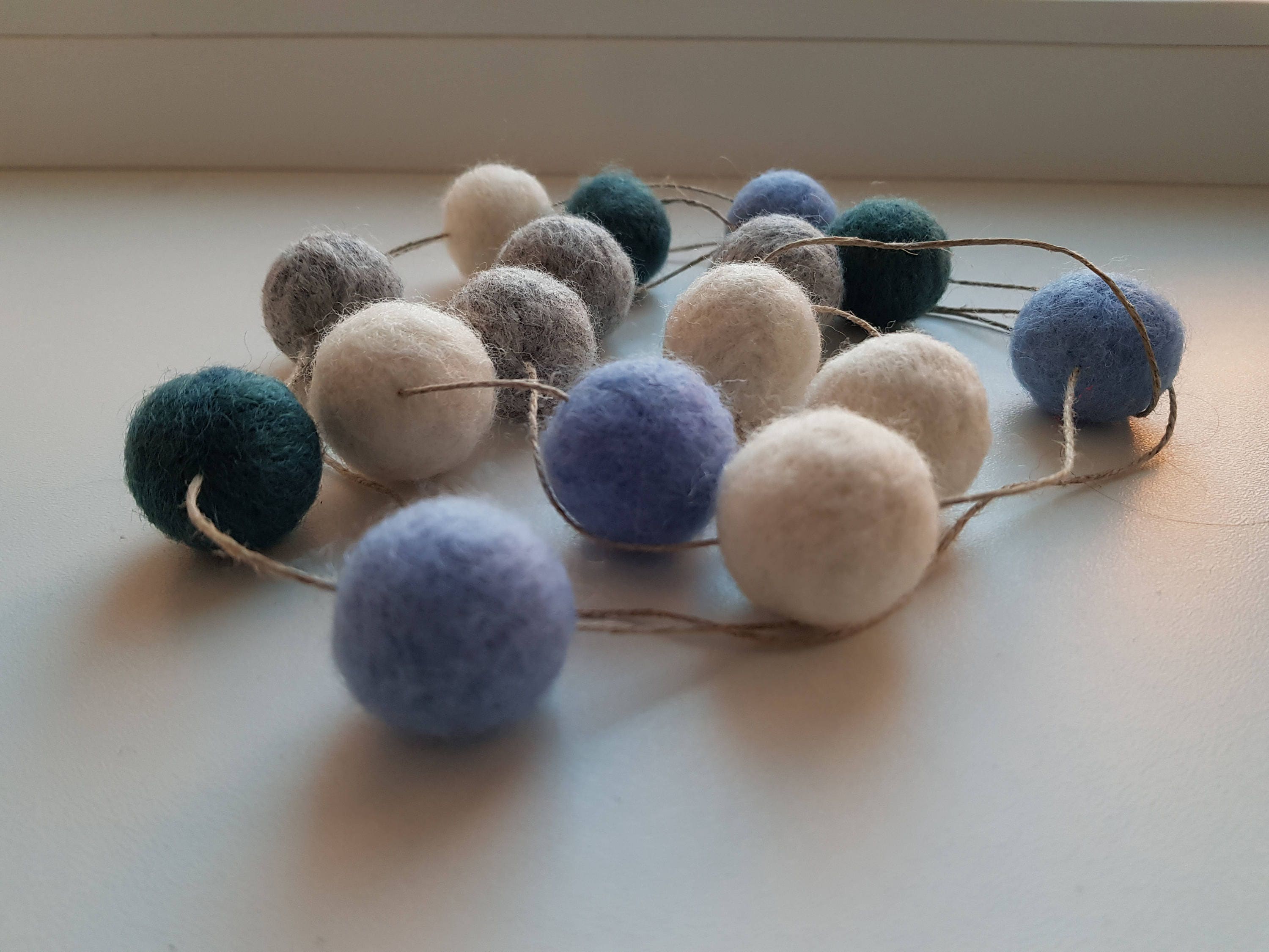 Wool Felt Ball Garland Pom Pom Garland Pastel Nursery Decor Etsy Israel