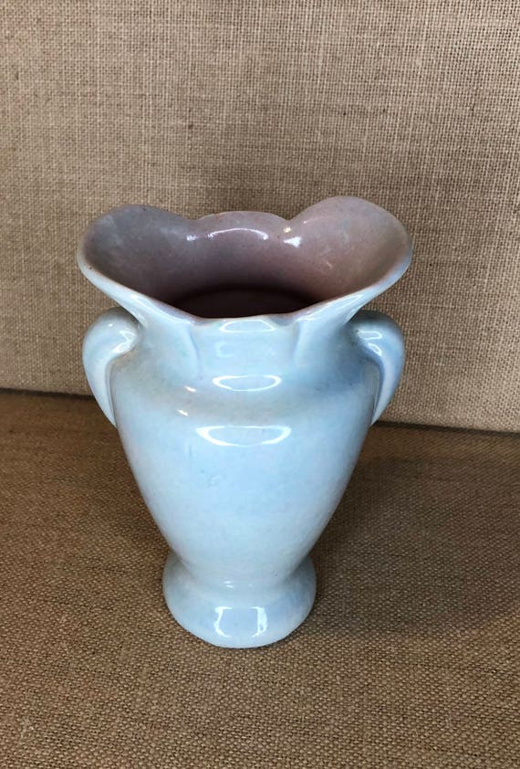 Gonder Pottery Vase Vintage E1 Blue Pink Etsy