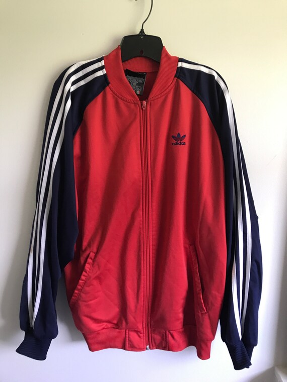 adidas jacket red blue white