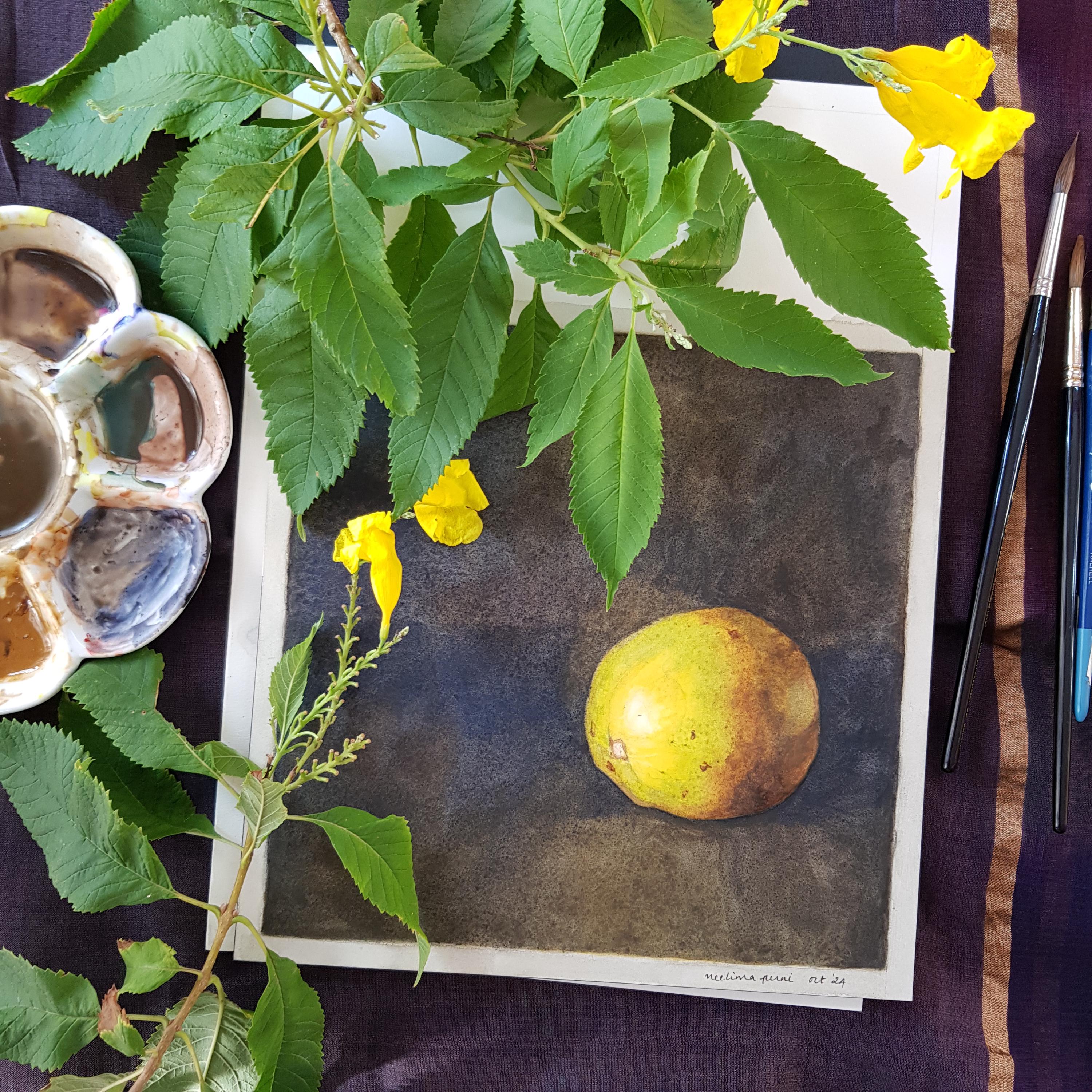 Naturaleza muerta - Arte de cocina con limón / Acuarelas originales / Arte mural de naturaleza / 9 x 12 pulgadas