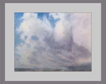 Gathering Storm - Pintura de acuarela original de Cloudscape (sin enmarcar)
