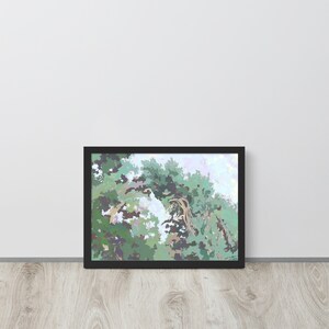 Scotch fir tree framed artwork  | Nature wall art | Gicleé art print | Fir trees framed painting |