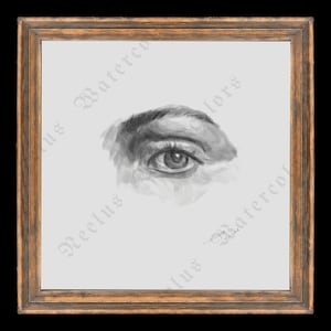 Oogschets - monochroom| Direct downloaden | bedrukbare kunst aan de muur
